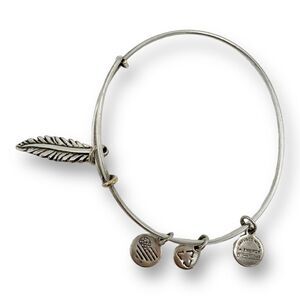 Alex and Ani Feather charm bracelet adjustable Bangle boho